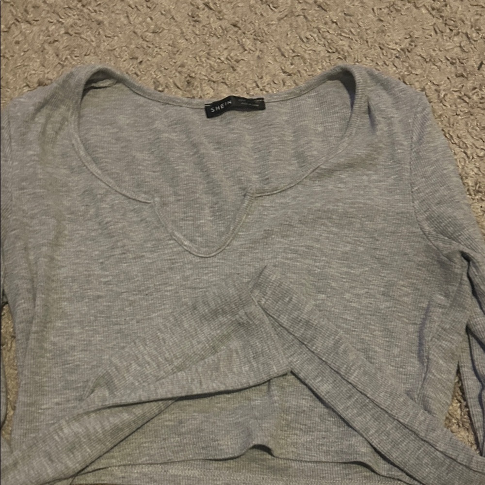 Gray Women's Long Sleeve Top
